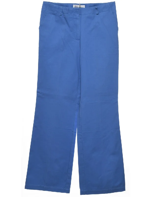 Blue Casual Flared Trousers - W32 L32 Trousers New Arrival