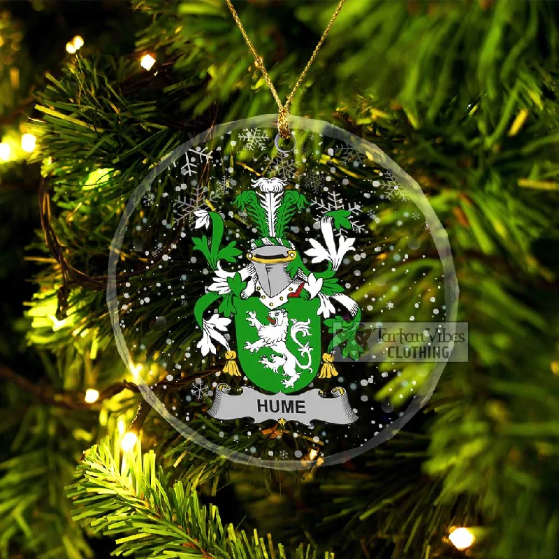 Hume Irish Clan Christmas Glass Ornament with Coat of Arms Appliqued Beaded Sequined Hume Irish Clan Christmas Glass Ornament with Coat of Arms Appliqued Beaded Sequined