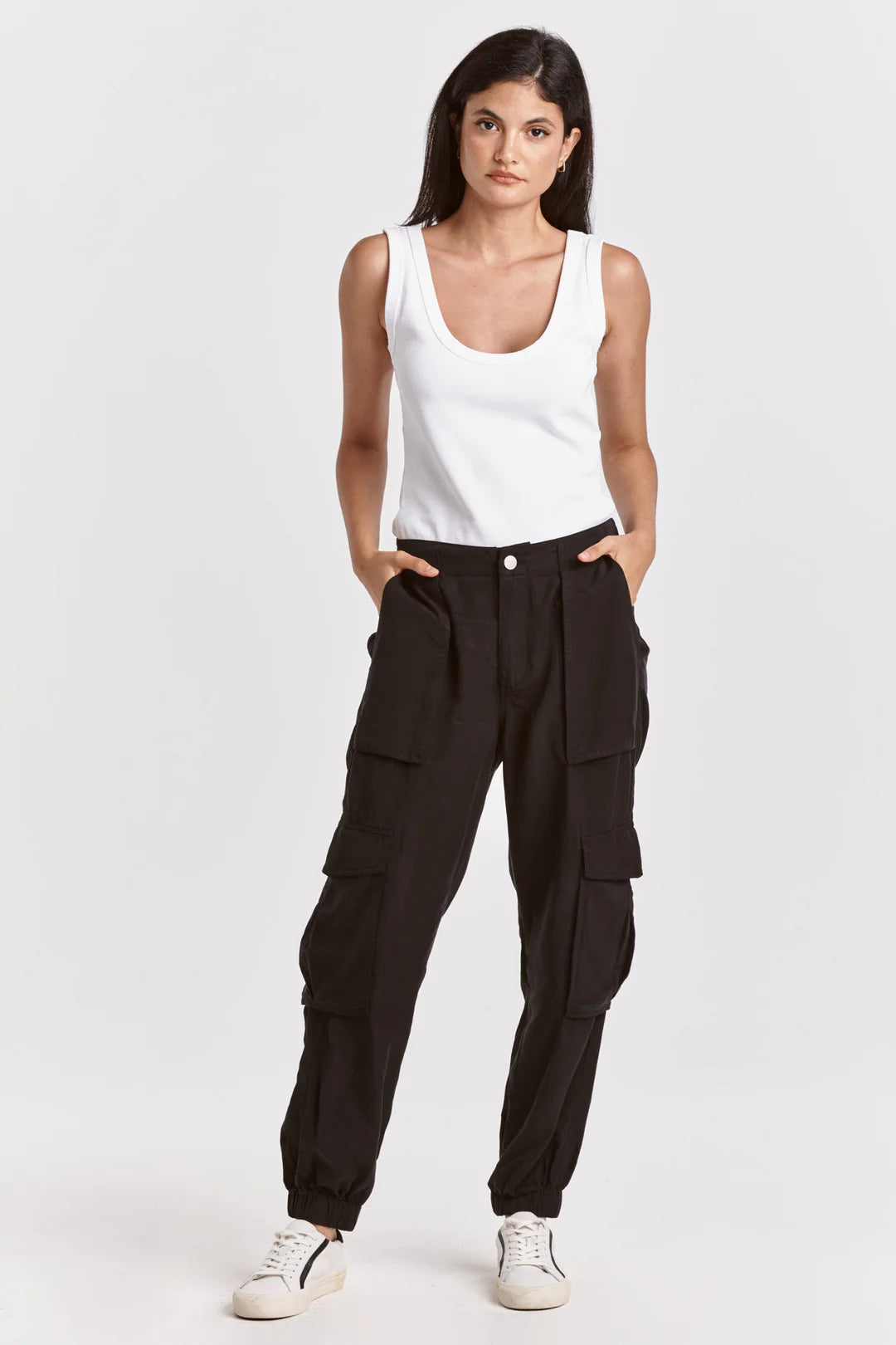 Dear John Sandy Super High Rise Ankle Trouser Pants Black Trousers fashionable chic