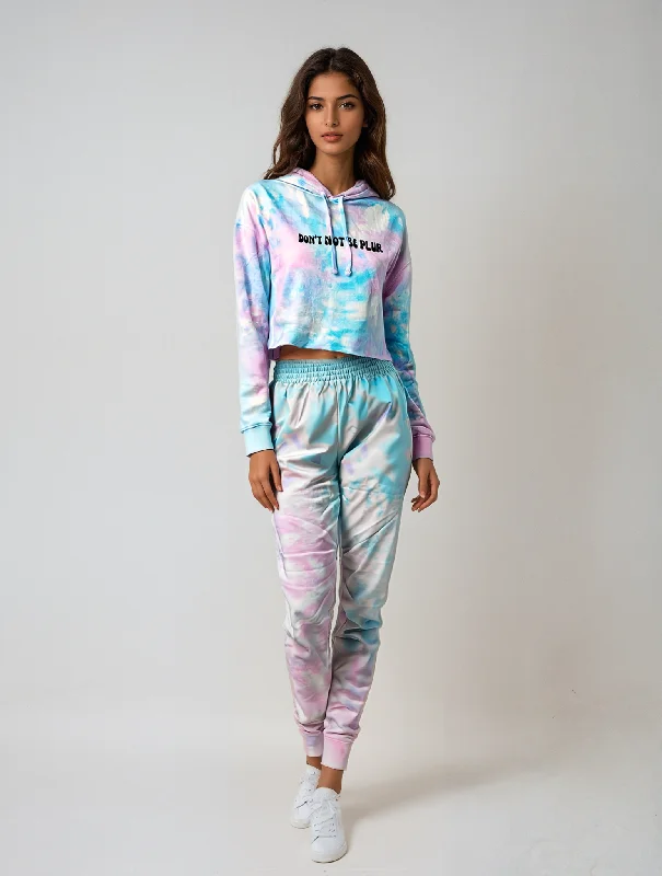 Don't Not Be PLUR Cotton Candy Tie Dye Crop Top Fashionable Trendy Casual