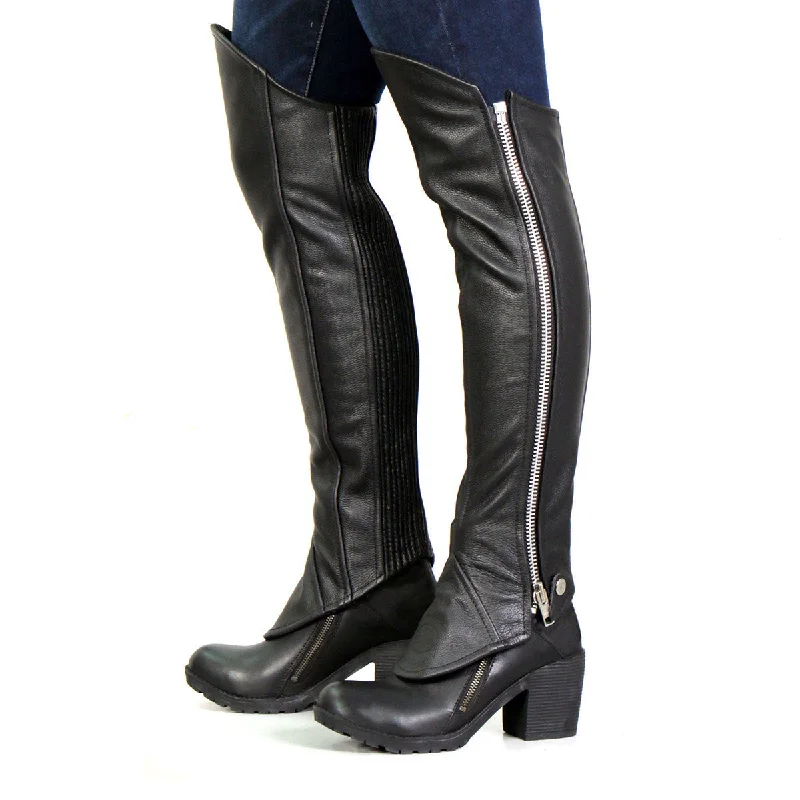 Hot Leathers LCU1002 Women's Black Lambskin Leather Side Zip Leggings Trendy Seamless Fit Leggings Hot Leathers LCU1002 Women's Black Lambskin Leather Side Zip Leggings Trendy Seamless Fit Leggings