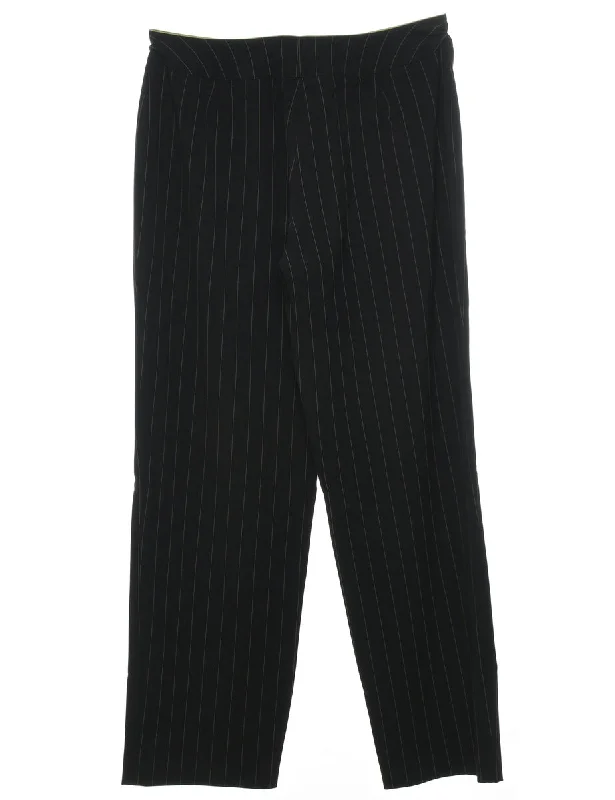 Black Striped Classic Trousers - W32 L31 Trousers New Arrival