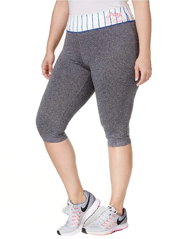 Material Girl Active Plus Women's Play Ball Capri Leggings, Gray, 2X Comfortable Cold Weather Leggings Material Girl Active Plus Women's Play Ball Capri Leggings, Gray, 2X Comfortable Cold Weather Leggings