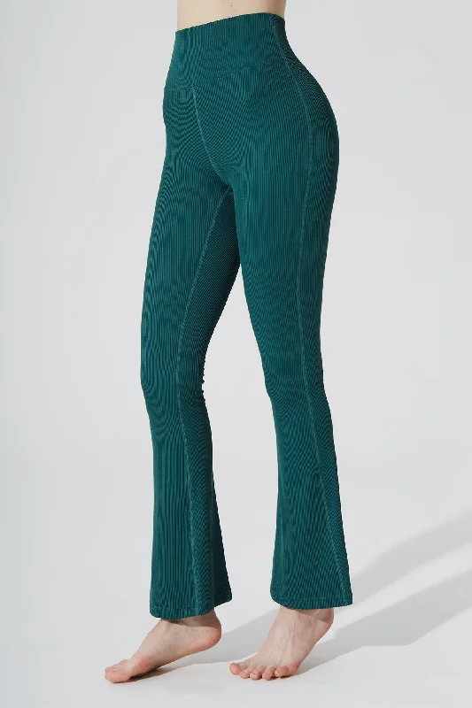Evana Flare Ribbed Legging - Botanic Trendy Sweat-Wicking Workout Leggings