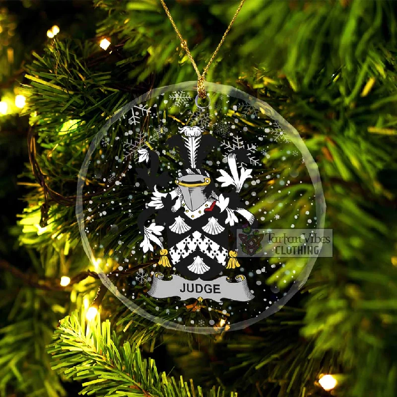 Judge Irish Clan Christmas Glass Ornament with Coat of Arms Sleeveless Short Sleeve Long Sleeve Judge Irish Clan Christmas Glass Ornament with Coat of Arms Sleeveless Short Sleeve Long Sleeve