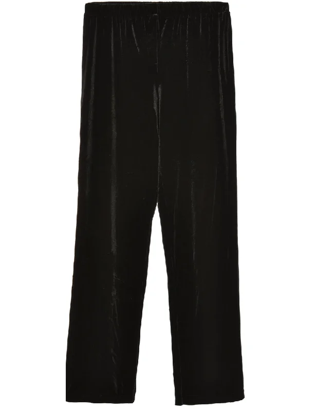 Black Velvet Trousers - W30 L33 Trousers Bridal Satin