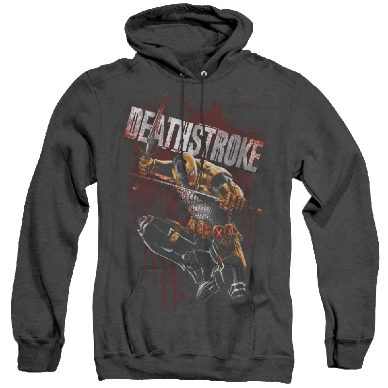 Deathstroke Blood Splattered - Heather Pullover Hoodie Lantern Sleeve Elegant