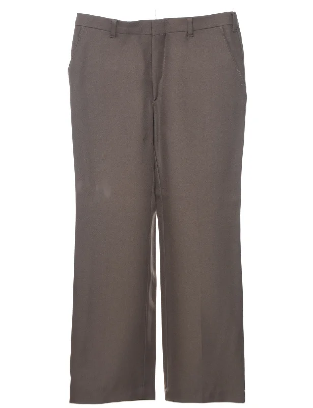 Brown Classic Trousers - W34 L29 Trousers Pleated Formal