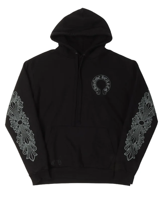 F&F Horseshoe Logo Hoodie Hoodie with Hem Frayed Vintage Worn