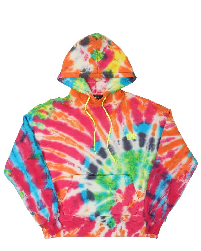 Tie Dye Chemist Stars Hoodie Hoodie with Metallic Shiny Futuristic