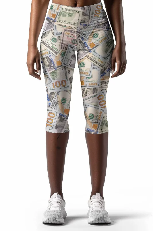 Money Maker Ellie Grey Dollar Printed Gym Yoga Capri Leggings - Women Stylish Compression Fit Leggings Money Maker Ellie Grey Dollar Printed Gym Yoga Capri Leggings - Women Stylish Compression Fit Leggings