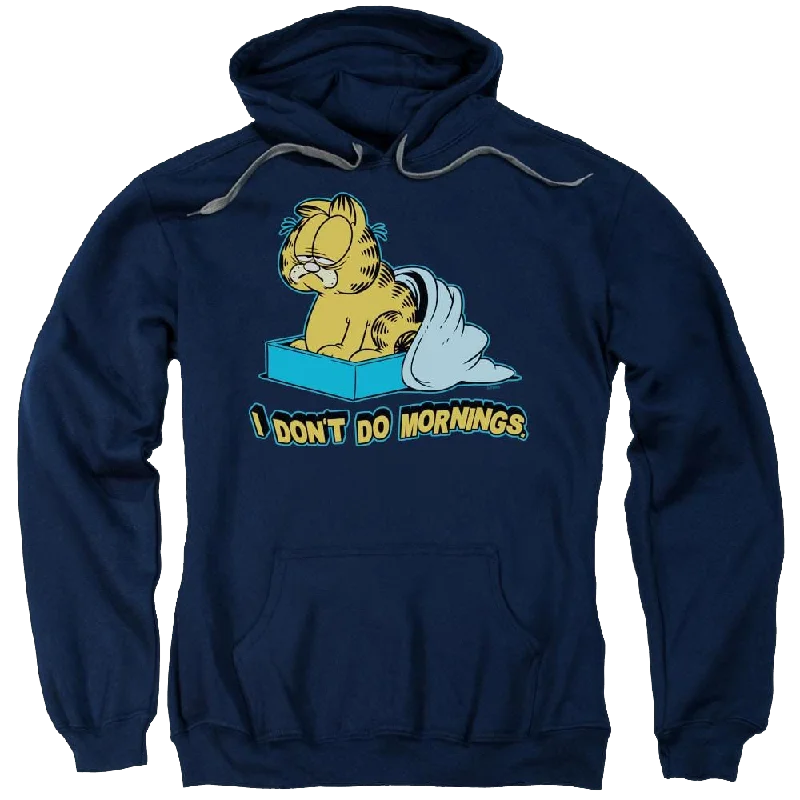 Garfield I Don't Do Mornings - Pullover Hoodie Boat Neck Sweater