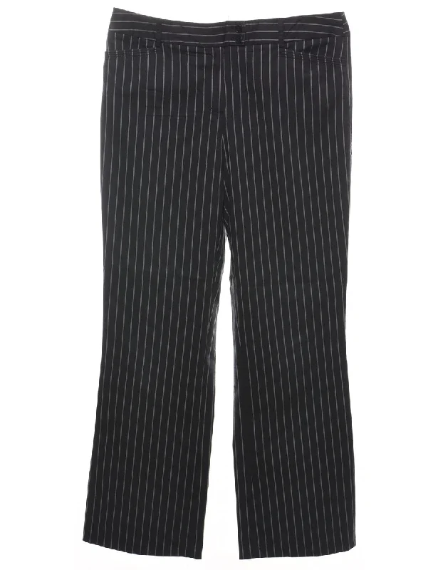 Black & White Striped Y2K Trousers - W36 L32 Trousers Wedding White