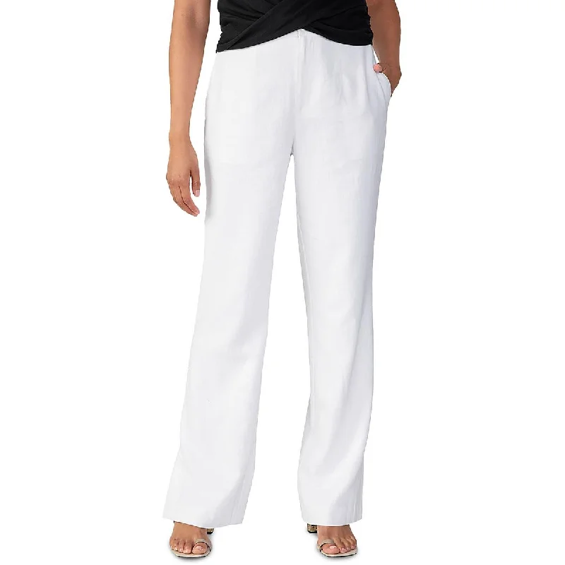 Sanctuary Womens Noho Solid Linen Trouser Pants Trousers Running Lightweight