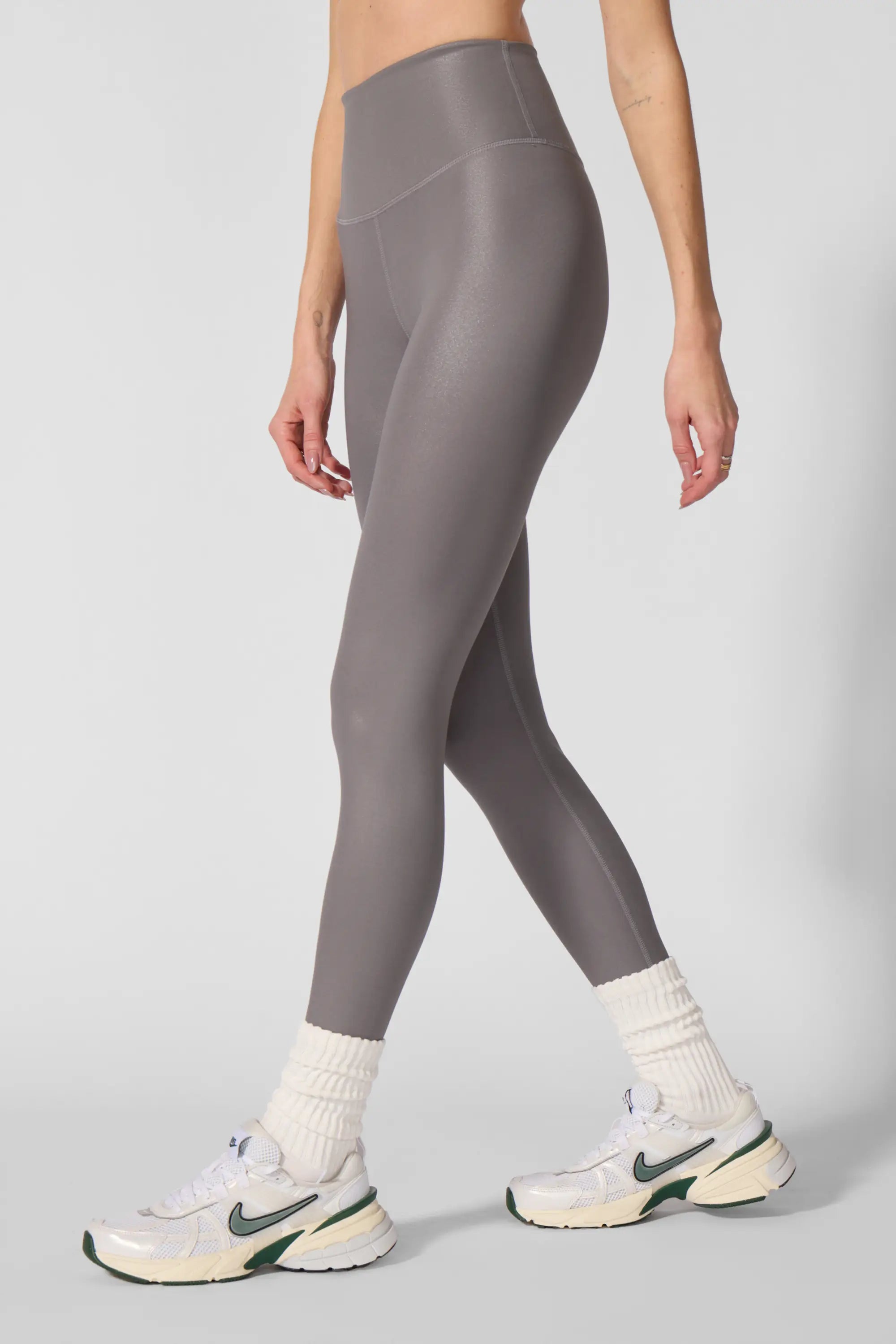 Liquid Legging - Steel Grey Trendy Adjustable Waist Leggings