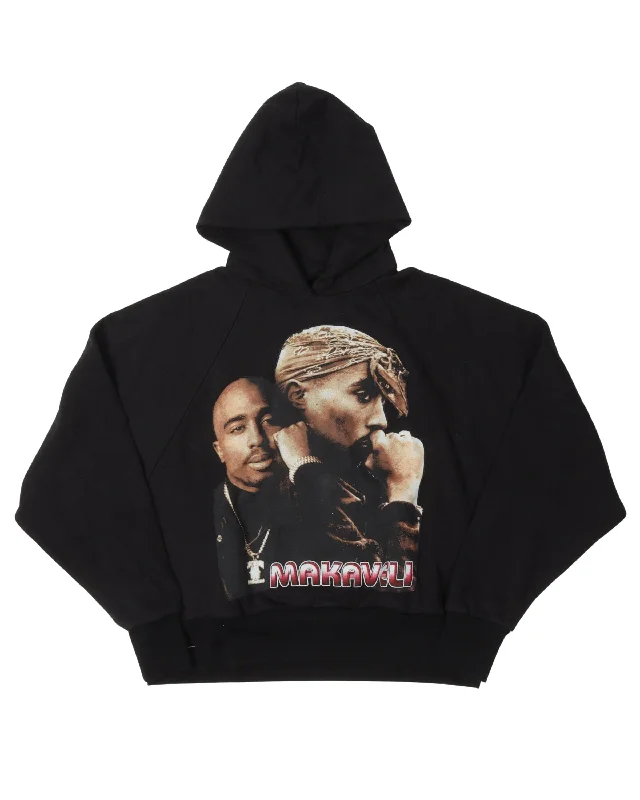 Reworked Vintage Makaveli Tupac Hoodie Hoodie with Patch Decorative Personalized