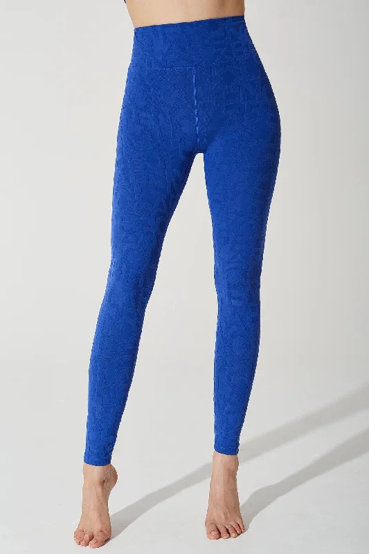 Classic Déese Fleur Legging 3D - Royal Blue Fashionable Tummy Control Leggings