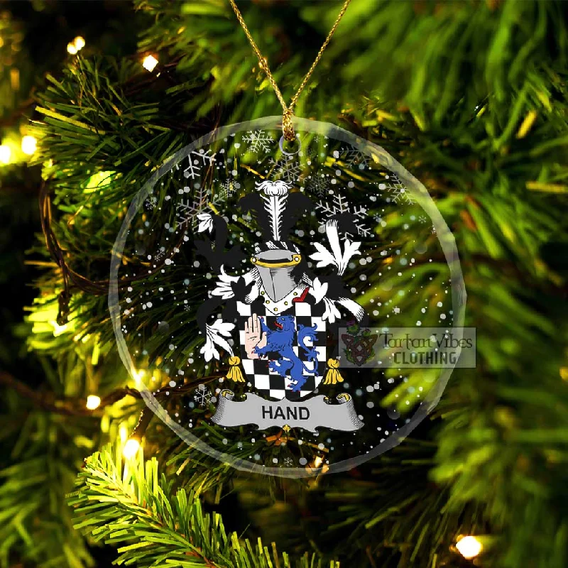Hand Irish Clan Christmas Glass Ornament with Coat of Arms Coat Overcoat Trench Coat Hand Irish Clan Christmas Glass Ornament with Coat of Arms Coat Overcoat Trench Coat