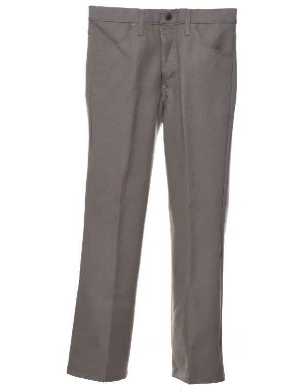 1970s Wrangler Grey Straight-Fit Smart Trousers - W30 L21 Trousers Gym Athletic