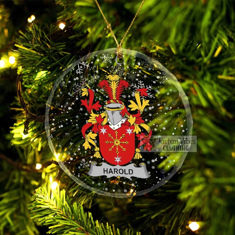 Harold Irish Clan Christmas Glass Ornament with Coat of Arms A-Line Ball Gown Mermaid