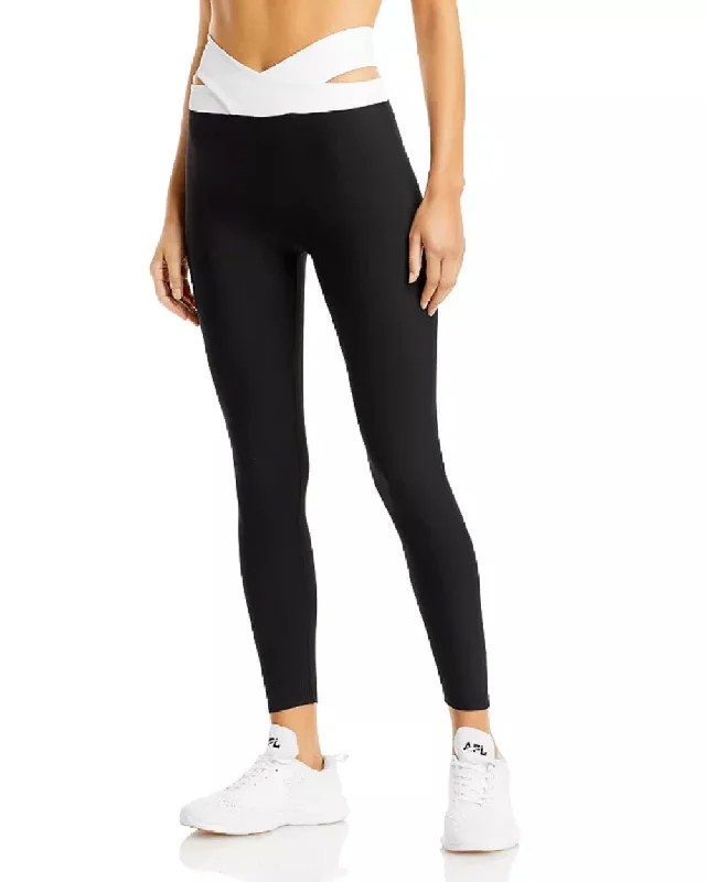 Aqua Women's Athletic Criss Cross Waist Leggings, Black, XS Elegant Printed Leggings with Pockets