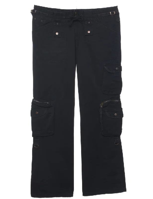 Black Cargo Trousers - W34 L32 Trousers Ceremony Elegant