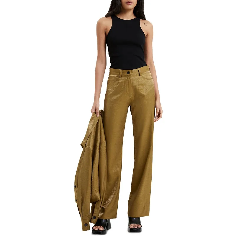 French Connection Womens Shimmer Pockets Trouser Pants Cropped Trousers Casual Linen French Connection Womens Shimmer Pockets Trouser Pants Cropped Trousers Casual Linen