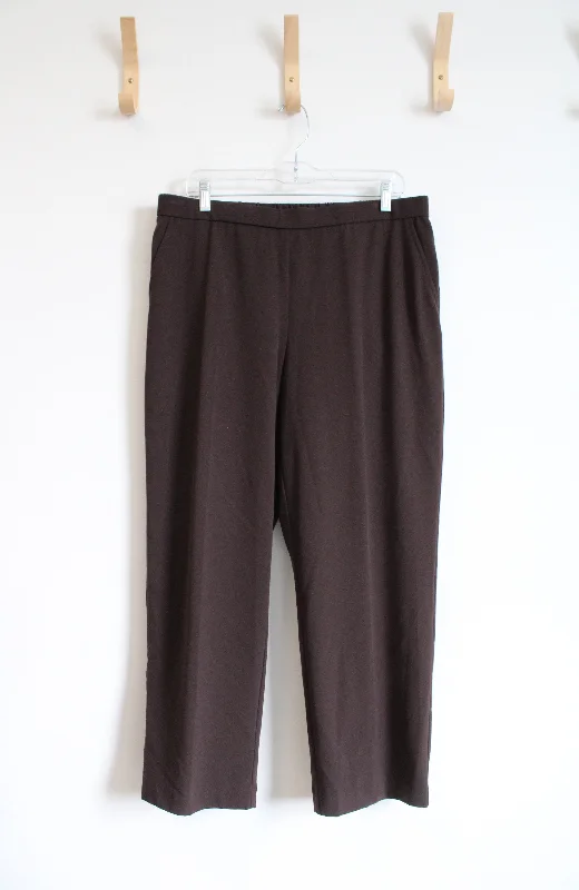 Briggs Brown Stretch Trouser Pants | 16S Petite Trousers Print Floral