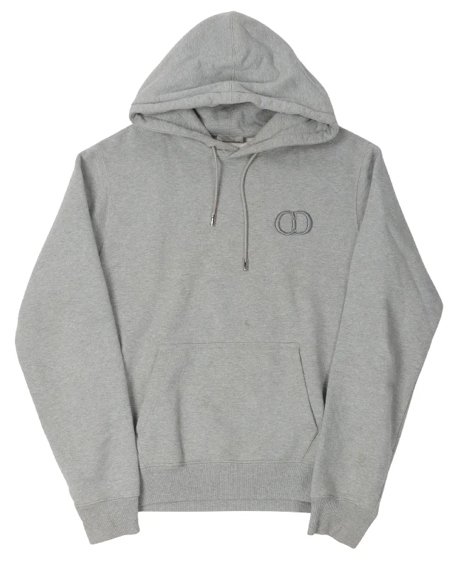 CD Embroidered Hoodie Hoodie with Monochrome Minimalist Simple