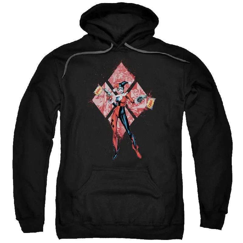 Batman Harley Quinn (diamonds) - Pullover Hoodie Ruffled Neck Pullover