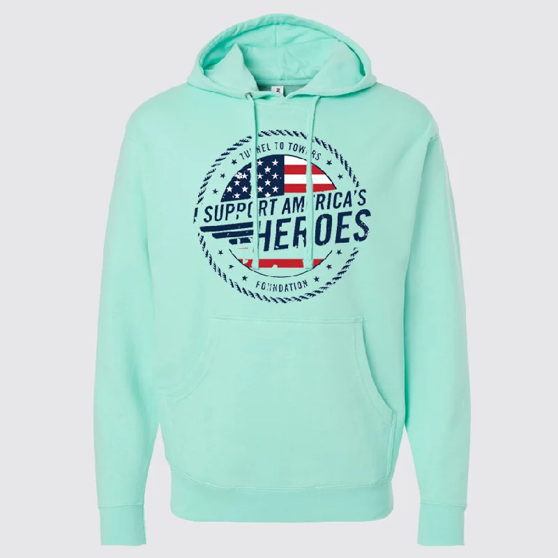 T2T Heroes Hoodie – Unisex (Mint) CLEARANCE Hoodie with Button Classic Timeless