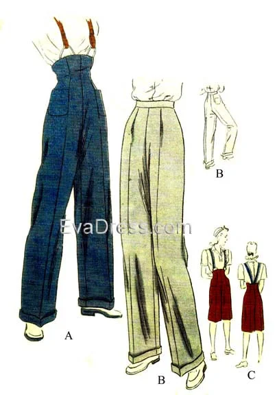 1945 Trousers & Clam-Diggers, T40-9016 Trousers High Rise Slim Fit