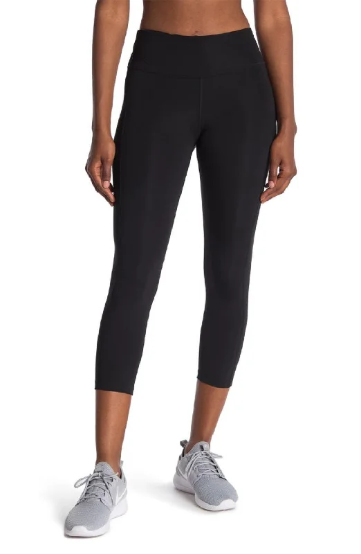 NIKE Women's Fast High Waisted Mesh Panels Crop Leggings, Black, L Stylish Colorful Activewear Leggings