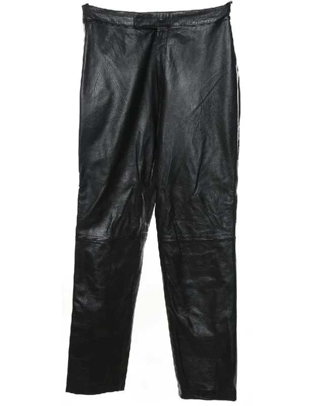 Black Classic Leather Trousers - W30 L30 Trousers Review Highly