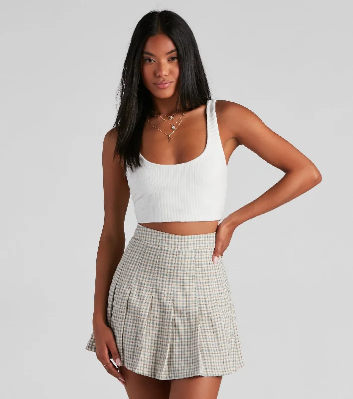 I've Got Needs Scoop Neck Crop Top Welt Pockets Slit Pockets Flap Pockets