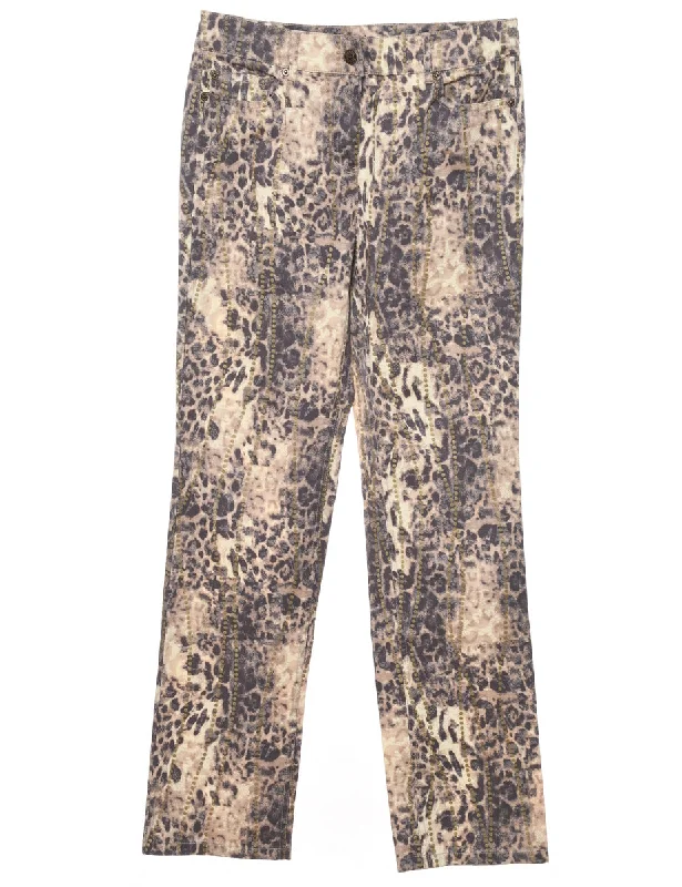Animal Print Trousers - W28 L31 Trousers versatile functional
