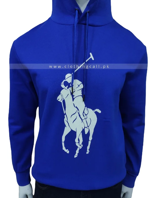 RL Big Pony Royal Blue Hoodie Hoodie with Belted Waist Structured Tailored