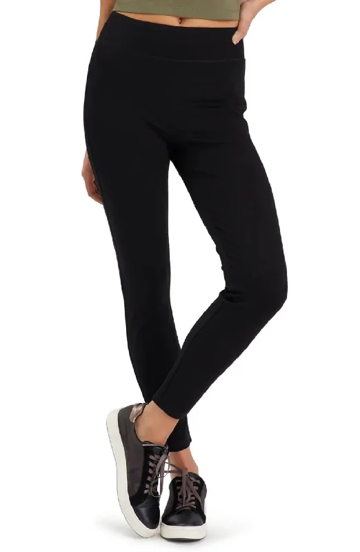 Sanctuary Women's Modern Leggings with Wide Waist Band, Black, S Fashionable Fitted Workout Leggings