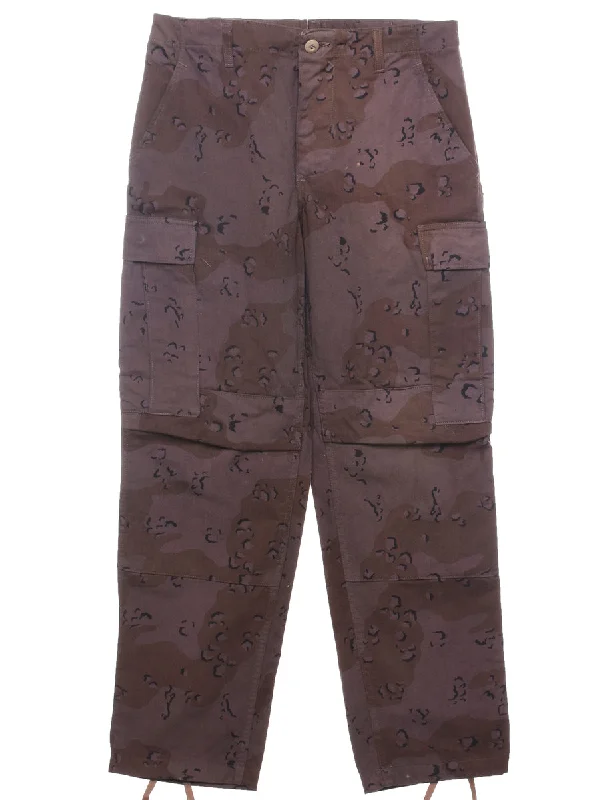 1983 Desert Camouflage Design Cargo Trousers - W31 L30 Trousers Winter Warm