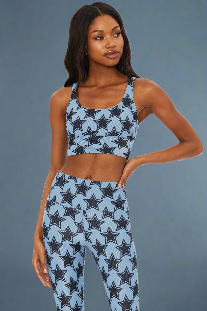 Beach Riot Leah Disco Star Gym Crop Top Collared Crop Top Boat Neck A-Line
