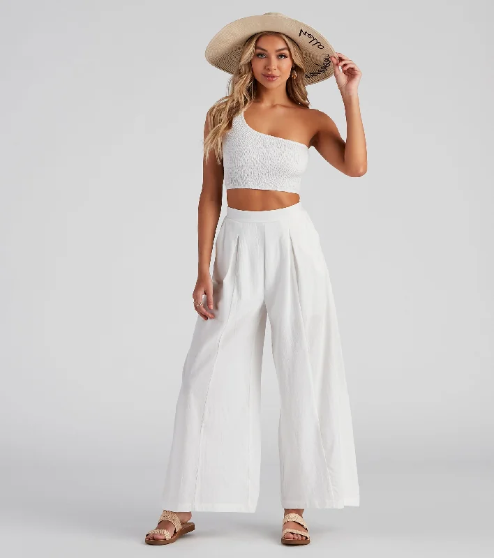 Get Together Smocked Crop Top Elegant Classic Vintage