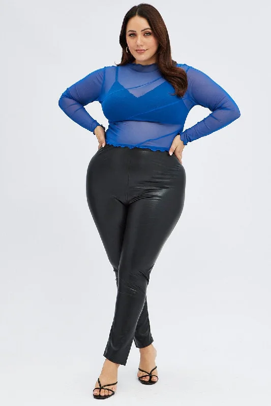Black Sculpting Legging Faux Leather Pull On Full Length Trendy Seamless Fit Leggings Black Sculpting Legging Faux Leather Pull On Full Length Trendy Seamless Fit Leggings