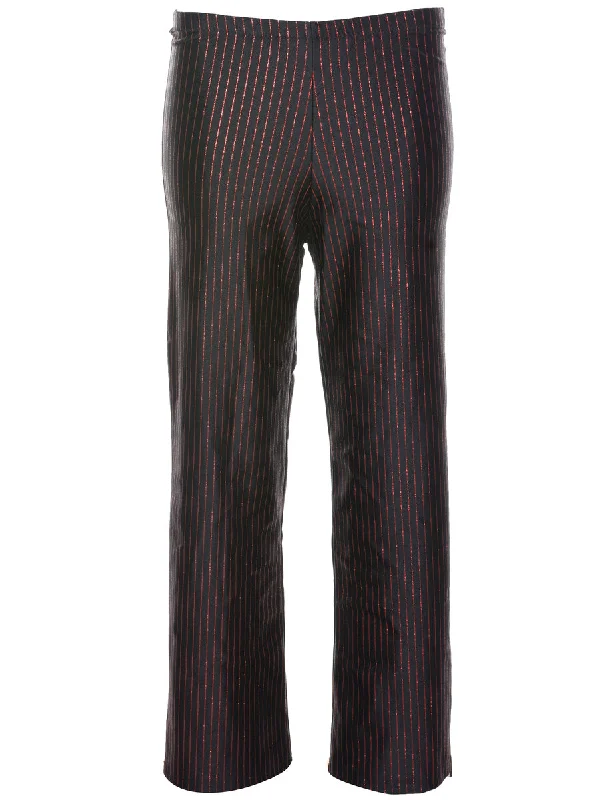 Striped Trousers - W23 L26 Trousers Elastic Waist Soft