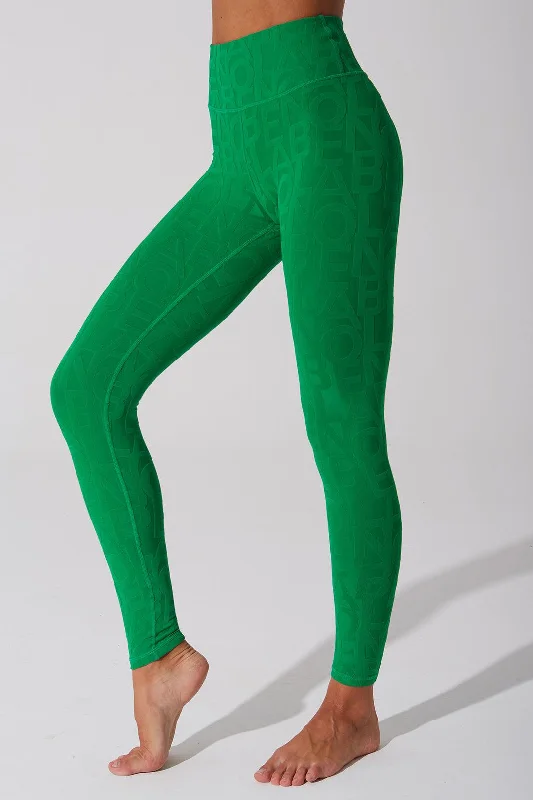 Classic Déese Fleur Legging 3D - Dark Green Trendy Faux Suede Leggings