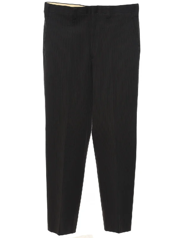 1970s Classic Black Trousers - W36 L32 Trousers fashionable trendy