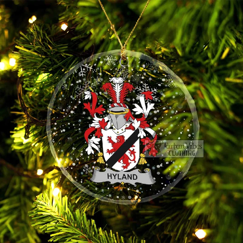 Hyland Irish Clan Christmas Glass Ornament with Coat of Arms Anorak Windbreaker Fleece Hyland Irish Clan Christmas Glass Ornament with Coat of Arms Anorak Windbreaker Fleece