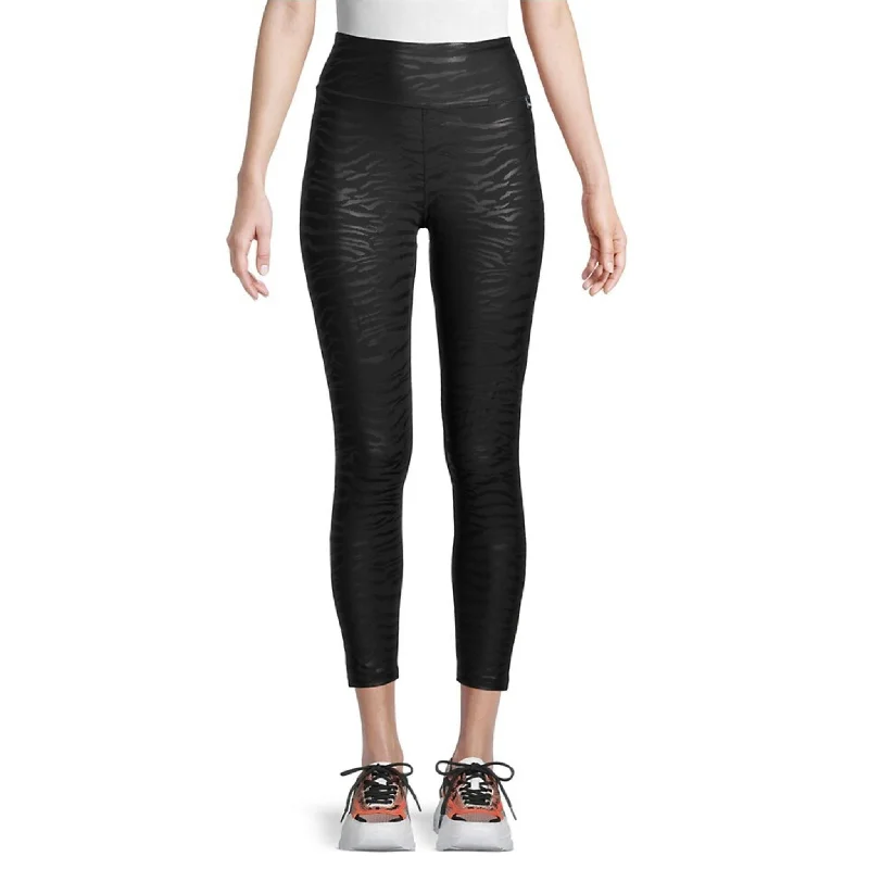 DKNY Sport Tiger-Print Cropped Leggings Stylish Faux Leather Leggings
