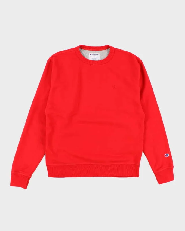 Womens Red Champion Pullover Sweatshirt - M Besom Neck Pullover