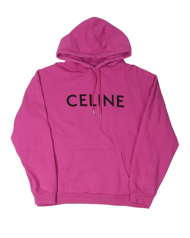 Logo Hoodie Hoodie with Hem Frayed Vintage Worn