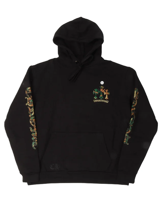 Camouflage Cemetery Cross Pullover Hoodie Hoodie with Zipper Placket Modern Functional